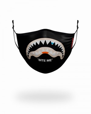Black Sprayground Fixed Filter Bite Me Shark Fashion Men's Face Masks | 207355777