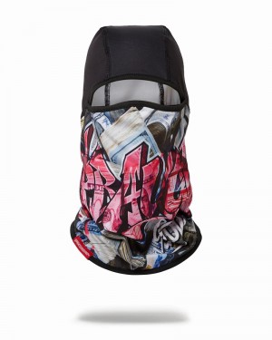 Black Sprayground Stashed Tagged Men's Ski Masks | 21872700