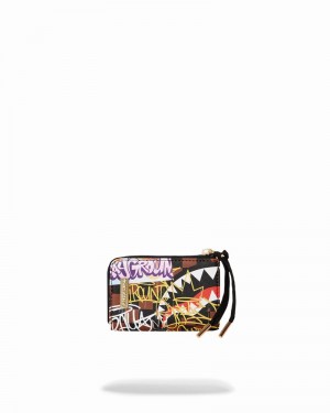 Black Sprayground Tagged Up Sip Men's Wallets | 441431947