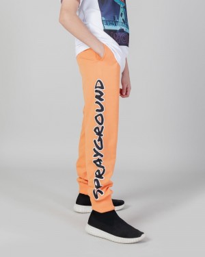 Orange Sprayground Bear Hangtag Kids' Joggers | 53237989