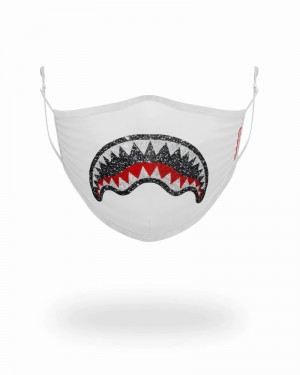 White Sprayground Fixed Filter Trinity Shark Fashion Men's Face Masks | 815749305