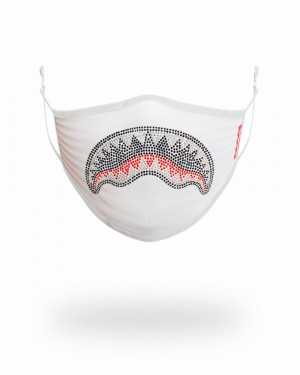 White Sprayground Fixed Filter Trinity Shark Fashion Women's Face Masks | 490531412