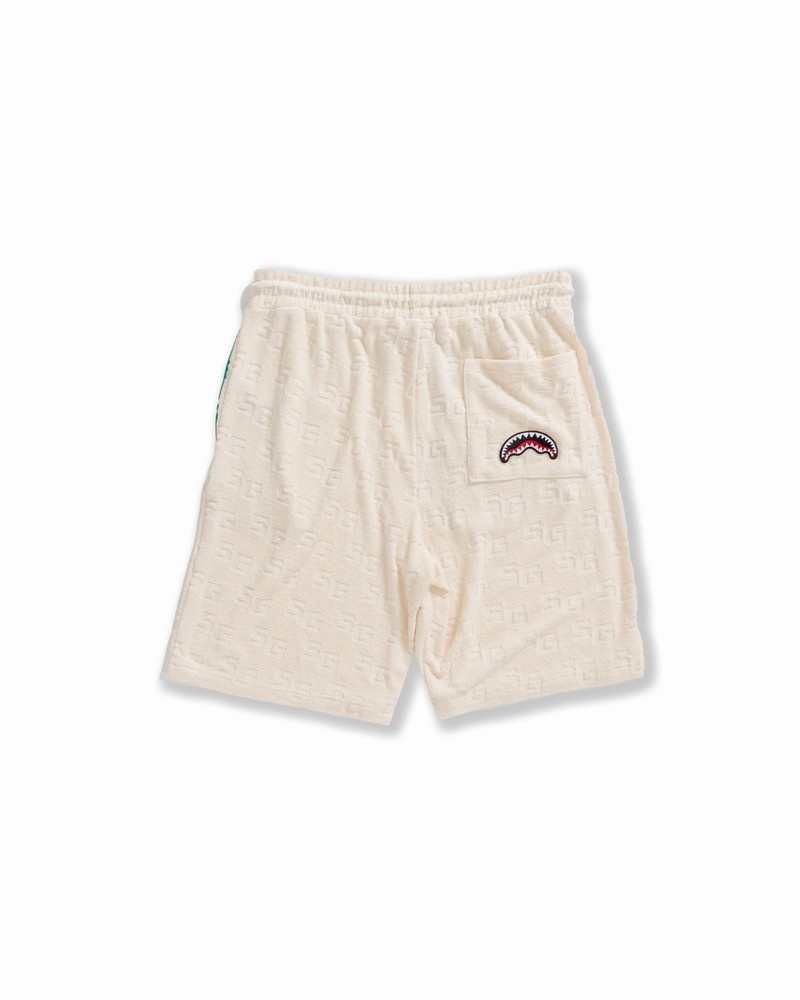 Beige Sprayground Bermuda Jacquard Women's Shorts | 504161391