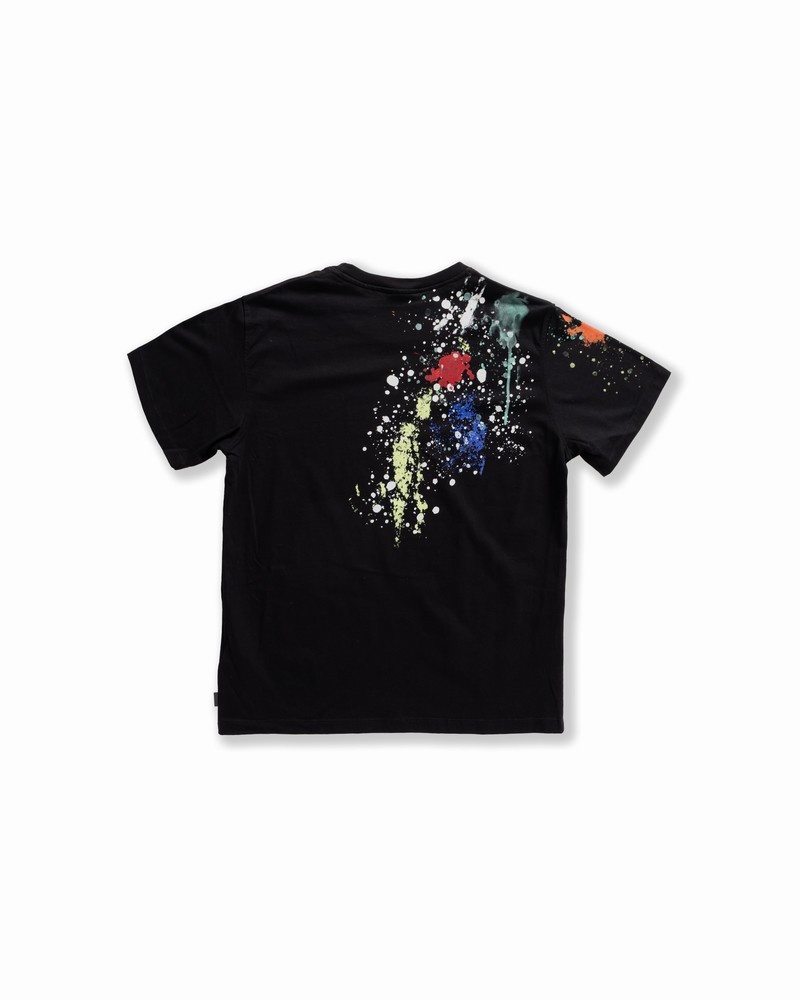 Black Sprayground Color Splat Regular Women's T Shirts | 318413453