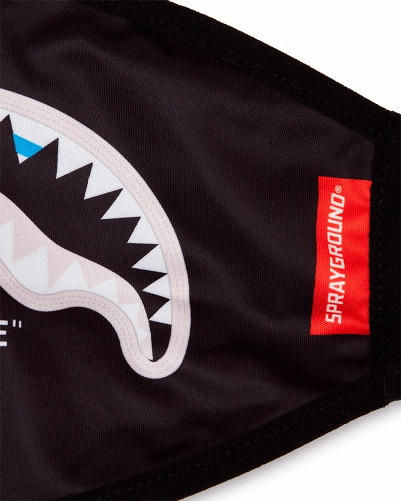 Black Sprayground Fixed Filter Bite Me Shark Fashion Men's Face Masks | 207355777