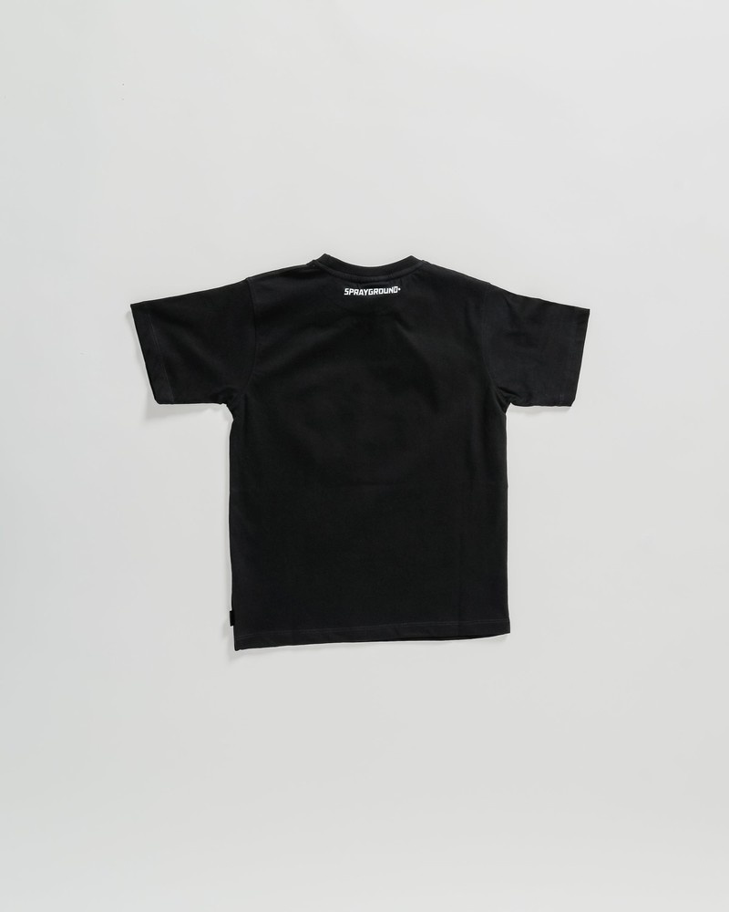 Black Sprayground Glitch Kids' T Shirts | 309719144