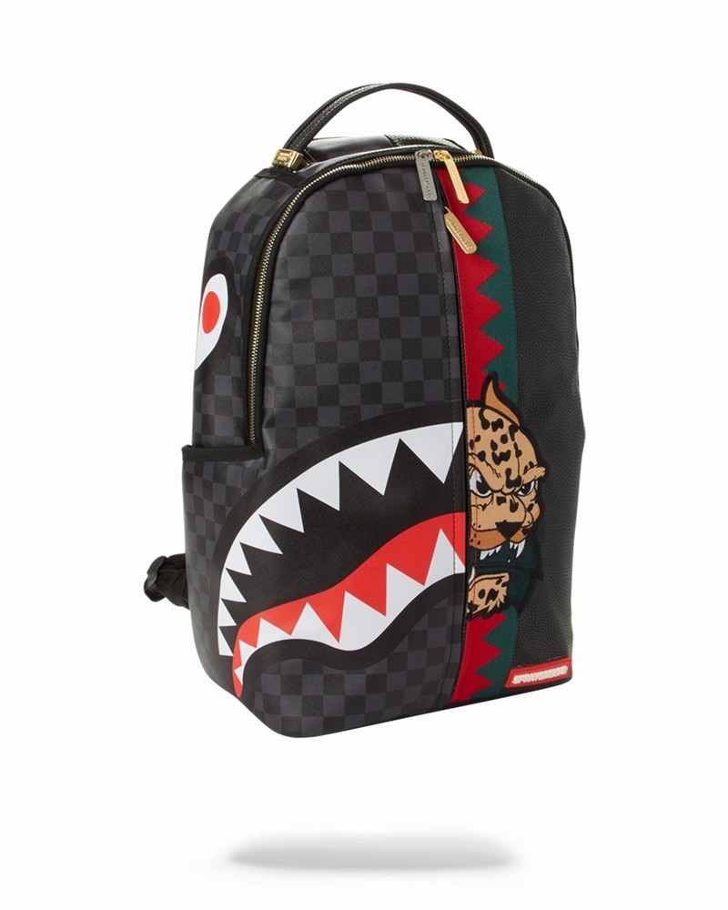 Black Sprayground Italia Diviso Men's Backpacks | 304365307
