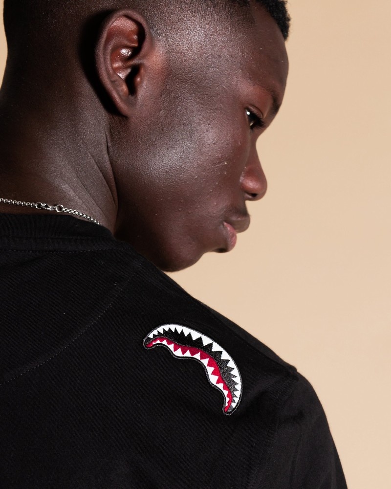Black Sprayground Loose Smooth Men's T Shirts | 504353111