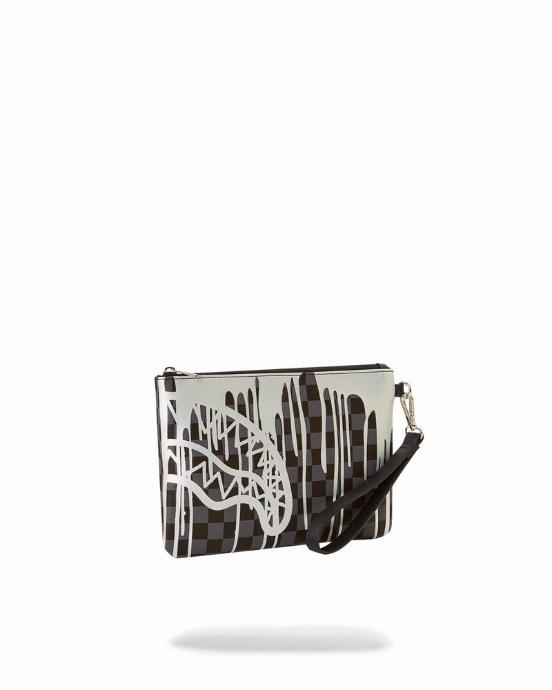 Black Sprayground Platinum Drips Men's Clutch Bags | 99166269
