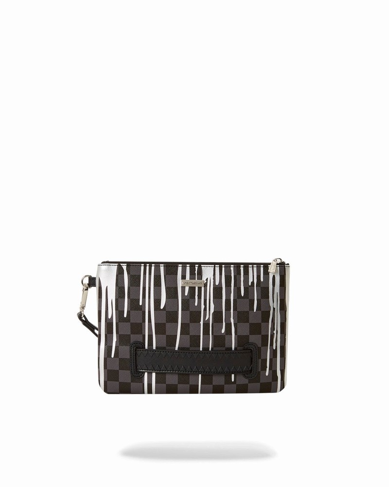 Black Sprayground Platinum Drips Men's Clutch Bags | 99166269