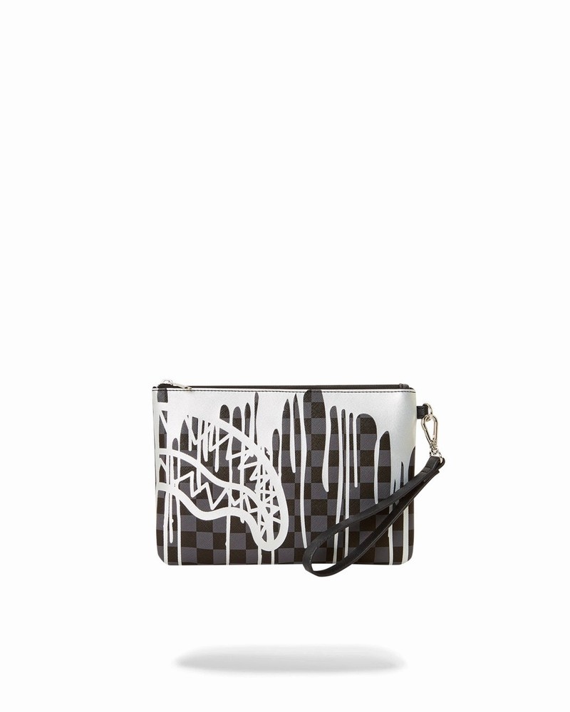 Black Sprayground Platinum Drips Men\'s Clutch Bags | 99166269