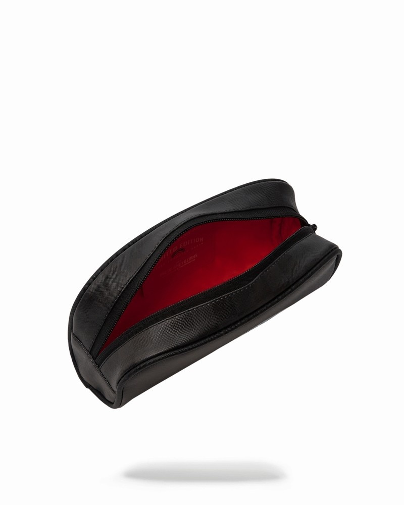 Black Sprayground Sharks In Paris Glow Men's Pouches | 160998289