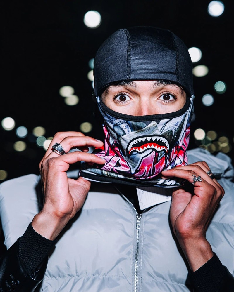 Black Sprayground Stashed Tagged Men's Ski Masks | 21872700