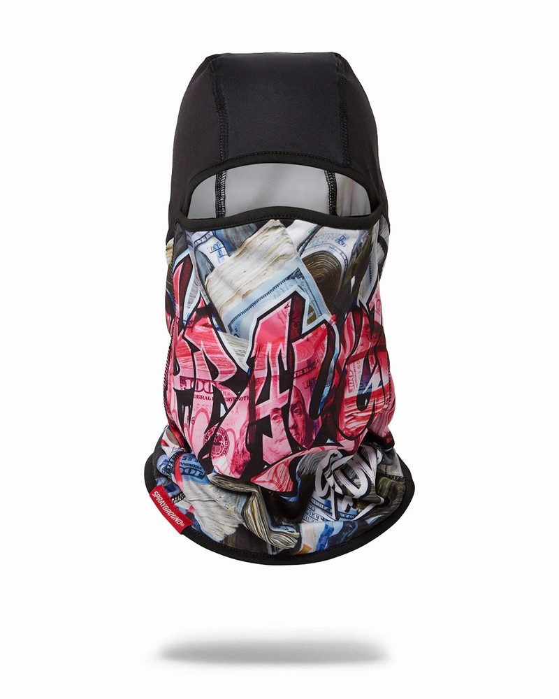 Black Sprayground Stashed Tagged Men\'s Ski Masks | 21872700