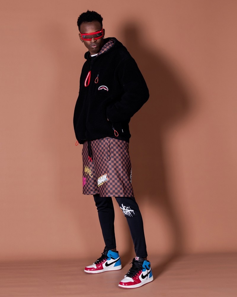 Black Sprayground Tagged Up Double Long Men's T Shirts | 207448580