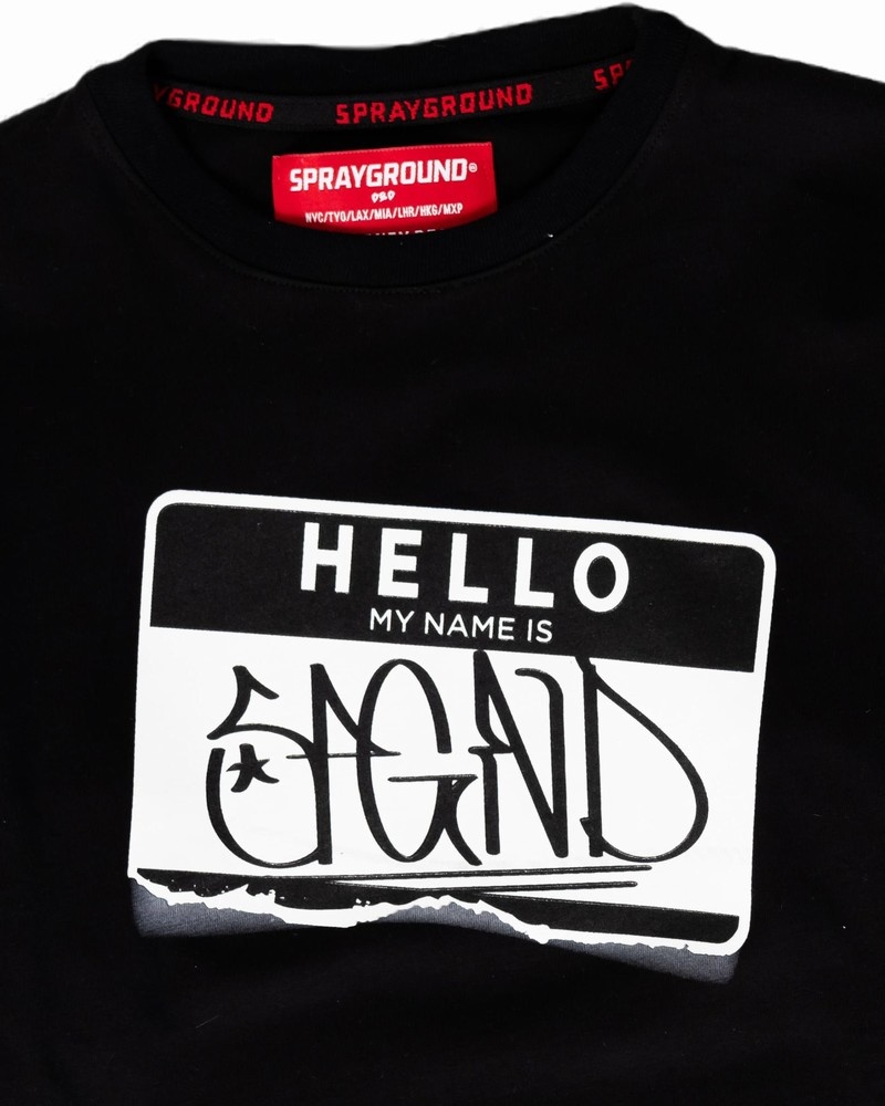 Black Sprayground Tagged Up Double Long Kids' T Shirts | 197702661
