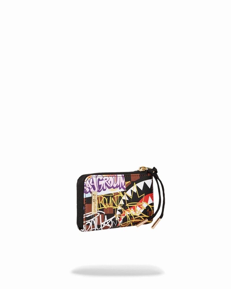 Black Sprayground Tagged Up Sip Men's Wallets | 441431947