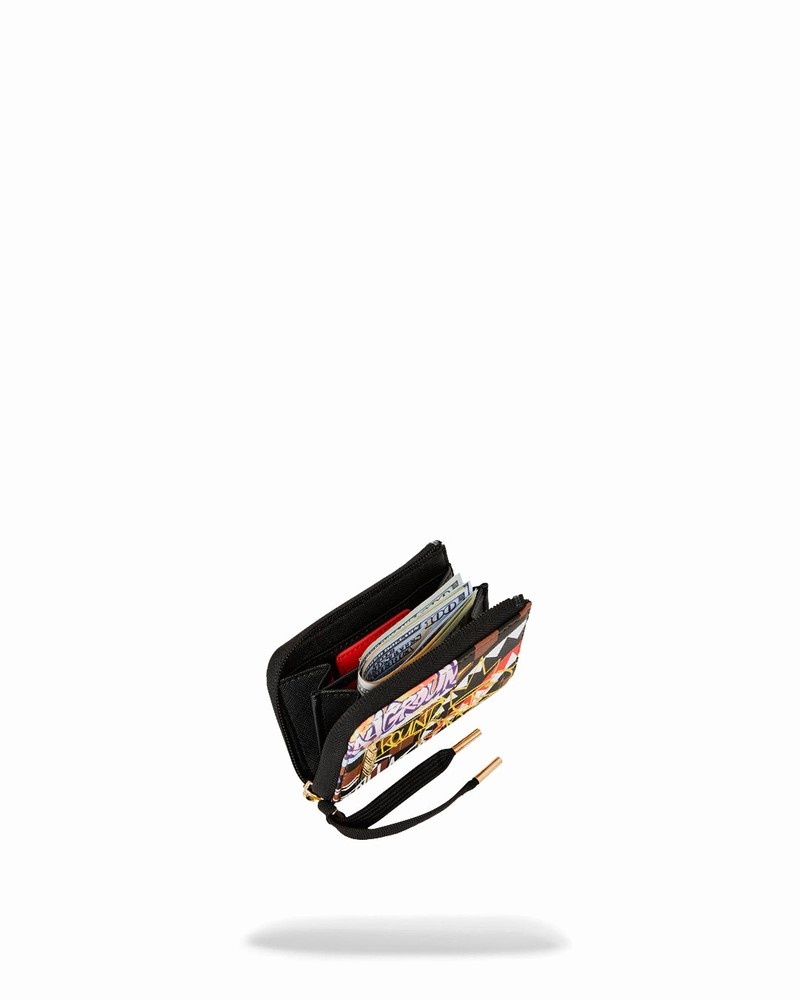 Black Sprayground Tagged Up Sip Men's Wallets | 441431947