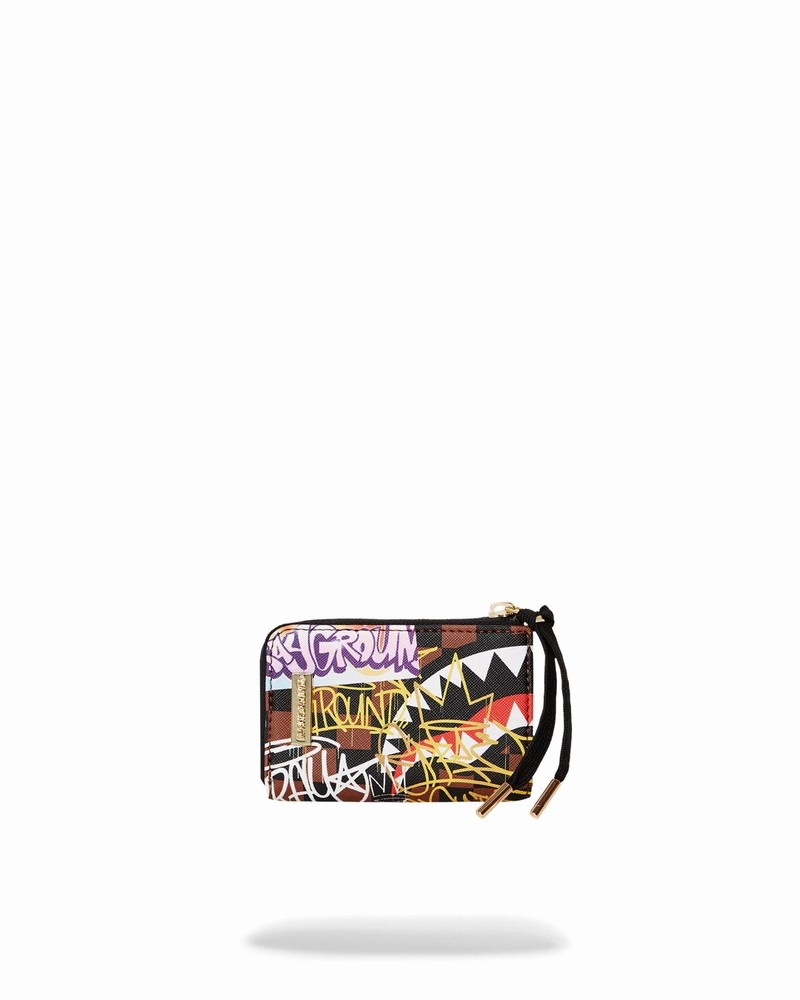 Black Sprayground Tagged Up Sip Men\'s Wallets | 441431947
