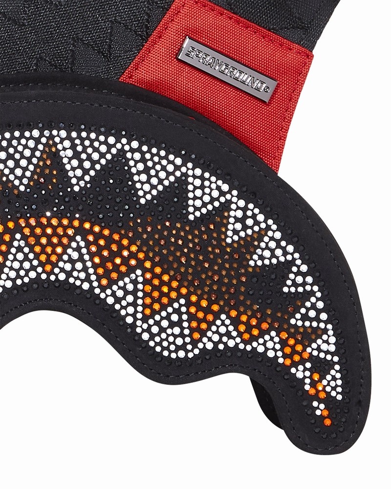 Black Sprayground Trinity Camo Shark Men's Waist Bags | 246830086