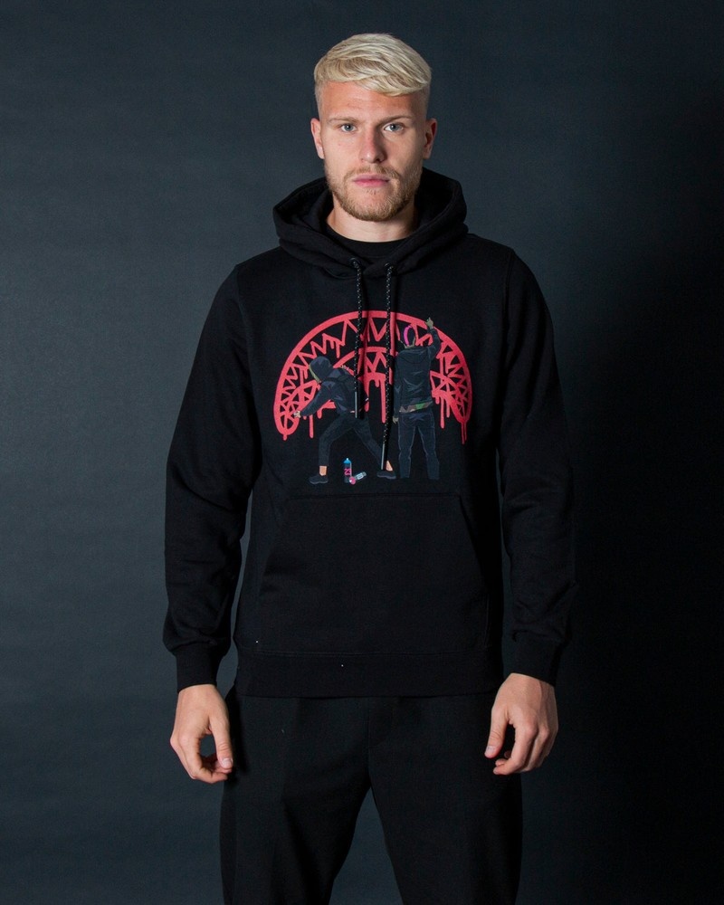 Black Sprayground Wall Hood Men\'s Hoodie | 209983409