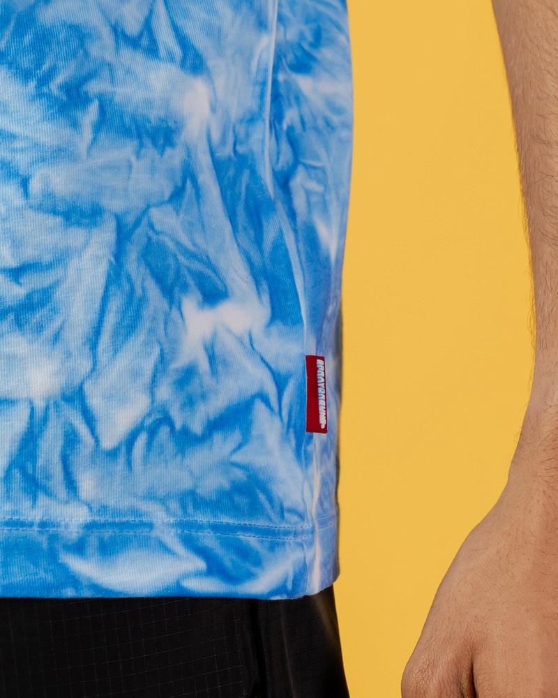 Blue Sprayground Color Drips Men's T Shirts | 352725952