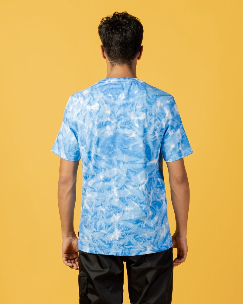 Blue Sprayground Color Drips Men's T Shirts | 352725952