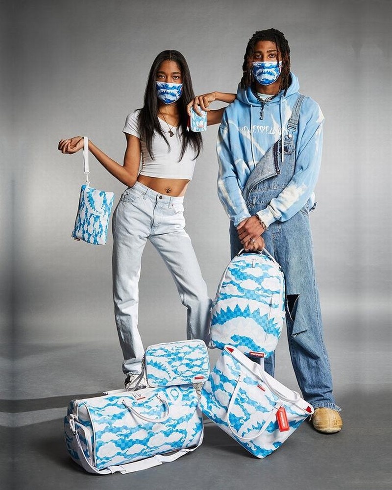 Blue Sprayground Fixed Filter Cloud Dragon Fashion Women's Face Masks | 216670175