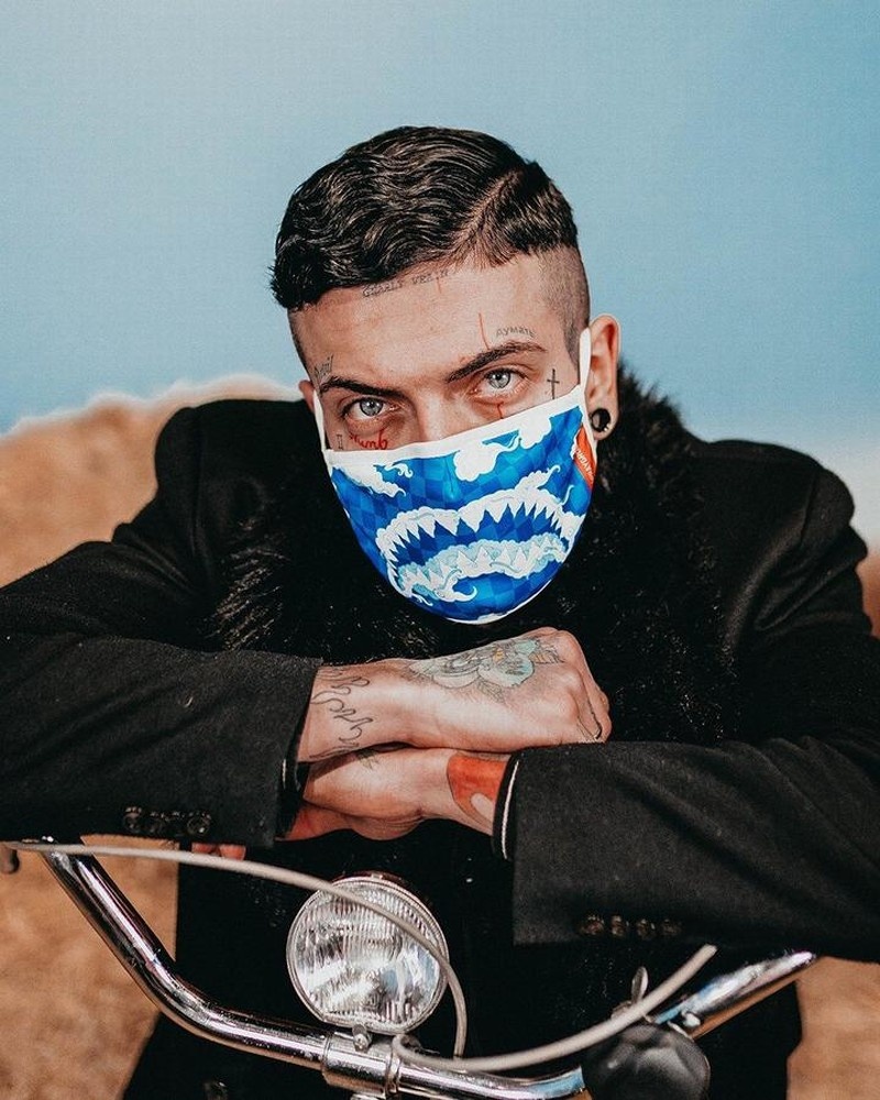 Blue Sprayground Fixed Filter Cloud Dragon Fashion Men's Face Masks | 889847987