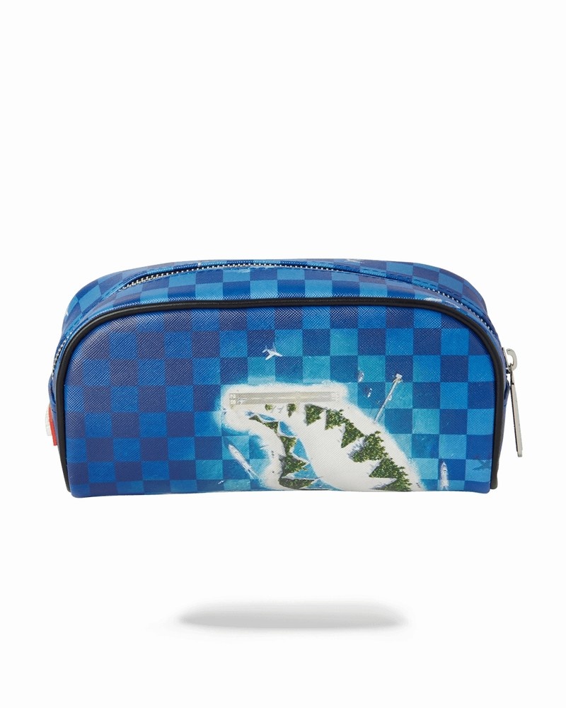 Blue Sprayground Republic Of Shark Island Men's Pouches | 845222557