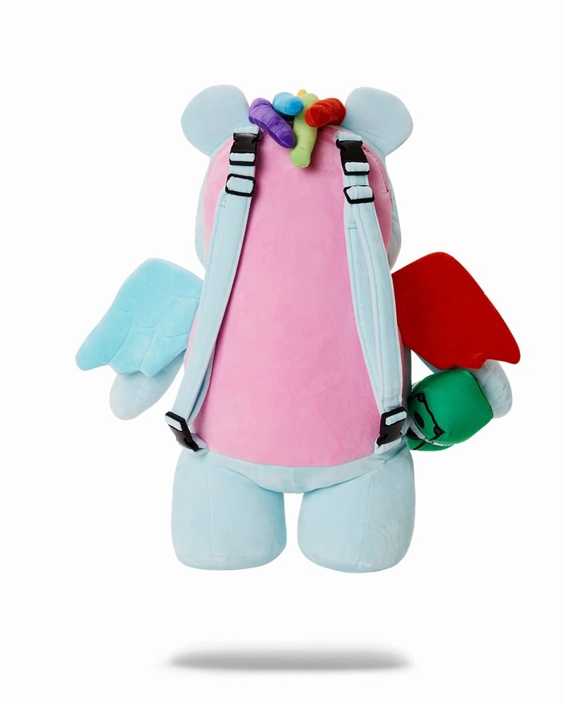 Blue Sprayground Unicorn Bear Men's Backpacks | 143239702