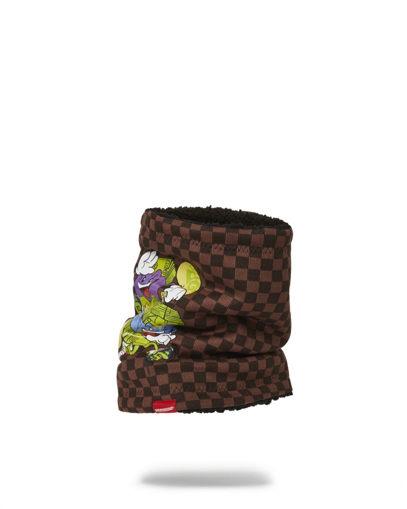 Brown Sprayground Chase Bank Men's Neck Warmer | 396821884