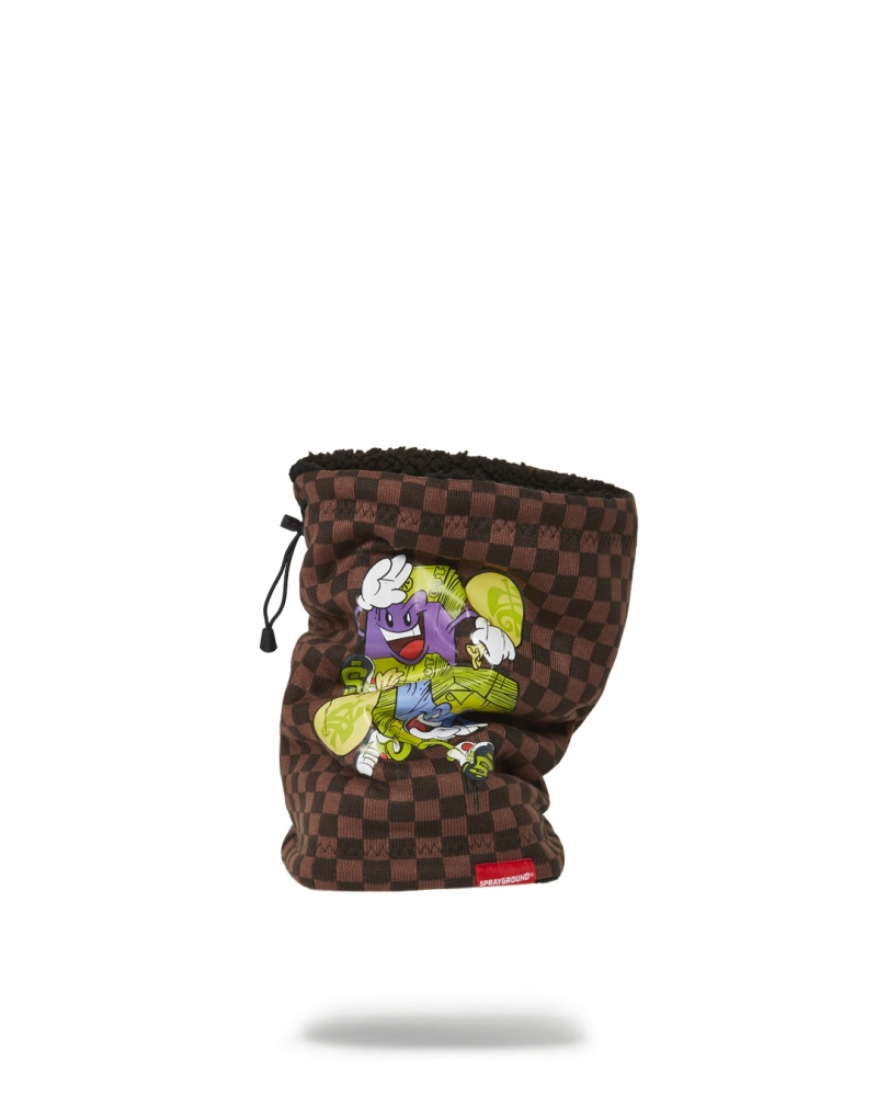 Brown Sprayground Chase Bank Men's Neck Warmer | 396821884