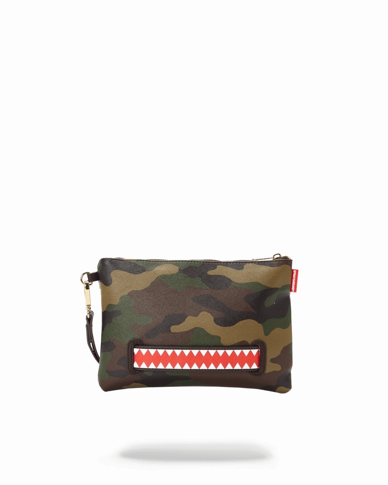 Brown Sprayground Checks In Camoflauge Crossover Men's Clutch Bags | 763126241