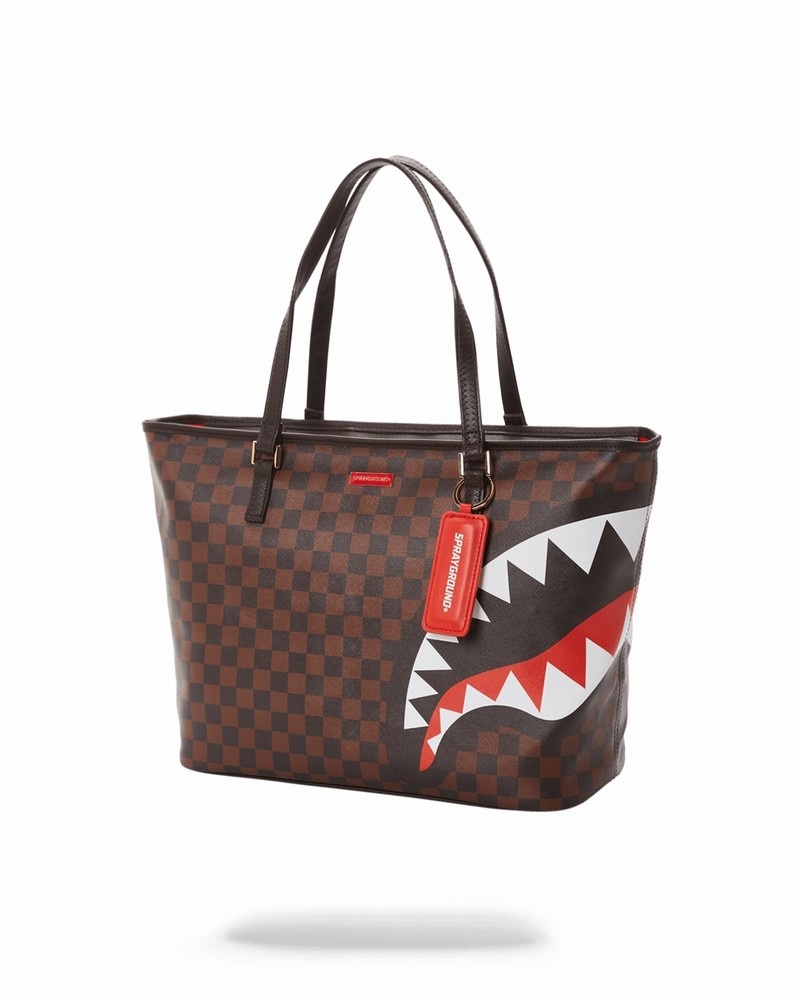Brown Sprayground Checks In Camoflauge Men's Tote Bags | 902089977