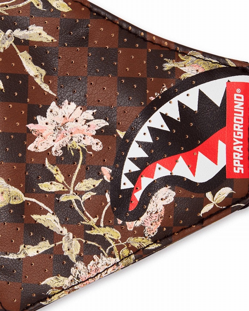 Brown Sprayground Fixed Filter Flower Sharks In Paris Pvc Fashion Women's Face Masks | 297368153
