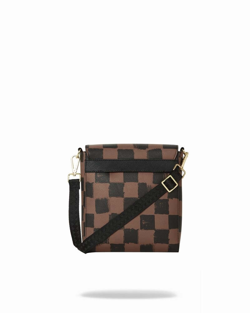 Brown Sprayground Sharks In Paris Vanquish Large Sling Men's Crossbody Bags | 23172811