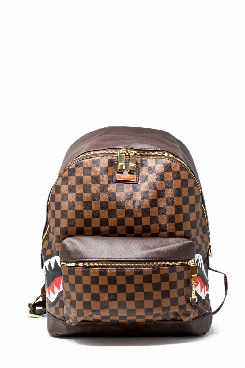 Brown Sprayground Side Sharks In Paris Men\'s Backpacks | 608356125
