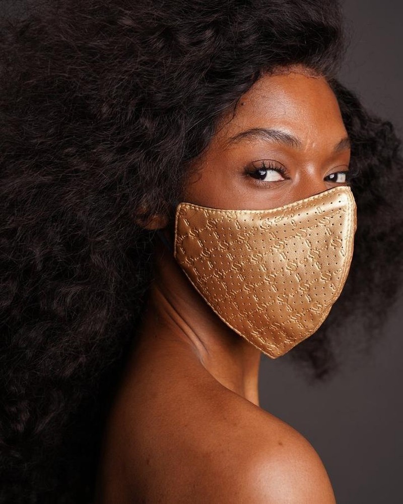 Gold Sprayground Fixed Filter Gold Spucci Pvc Fashion Women's Face Masks | 78076123