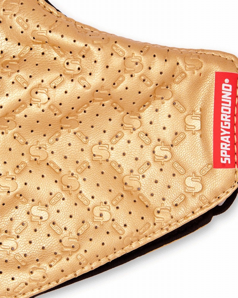 Gold Sprayground Fixed Filter Gold Spucci Pvc Fashion Women's Face Masks | 78076123