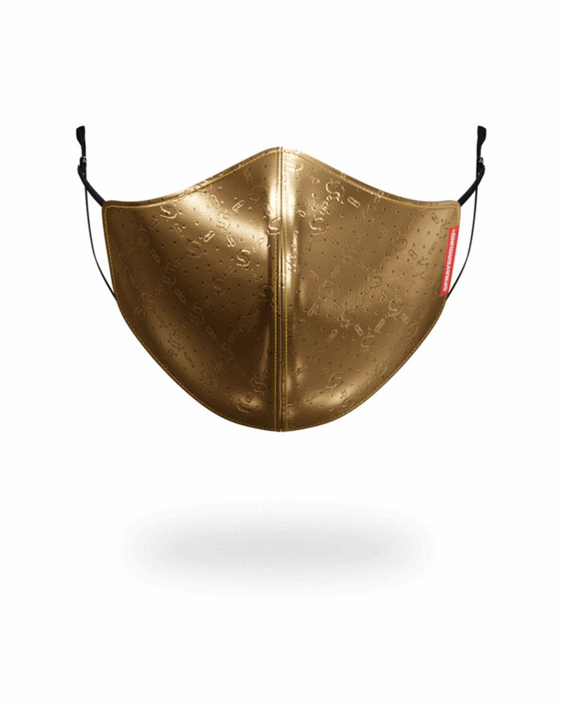 Gold Sprayground Fixed Filter Gold Spucci Pvc Fashion Women\'s Face Masks | 78076123