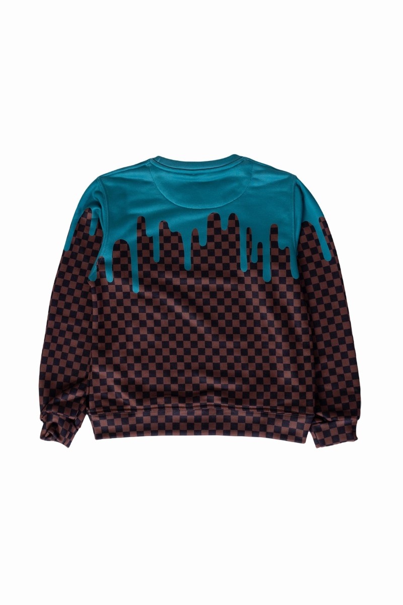 Green Sprayground Color Dripping Kids' Sweatshirts | 699395600