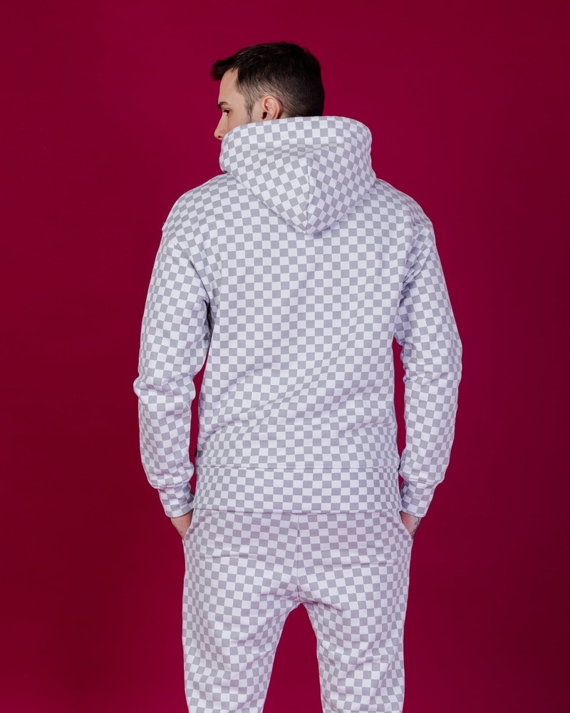 Grey Sprayground Basic Cap Check Men's Hoodie | 329252888