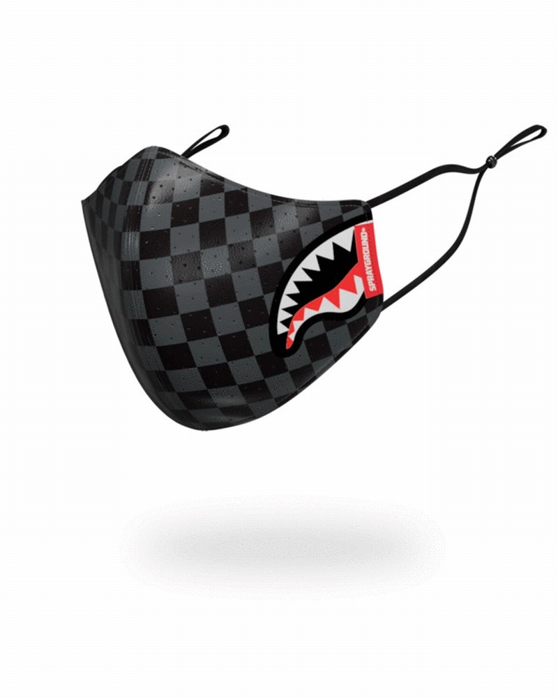 Grey Sprayground Fixed Filter Sharks In Paris Pvc Fashion Men's Face Masks | 590849415
