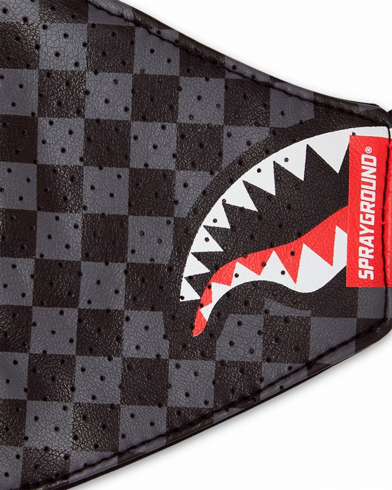 Grey Sprayground Fixed Filter Sharks In Paris Pvc Fashion Men's Face Masks | 590849415