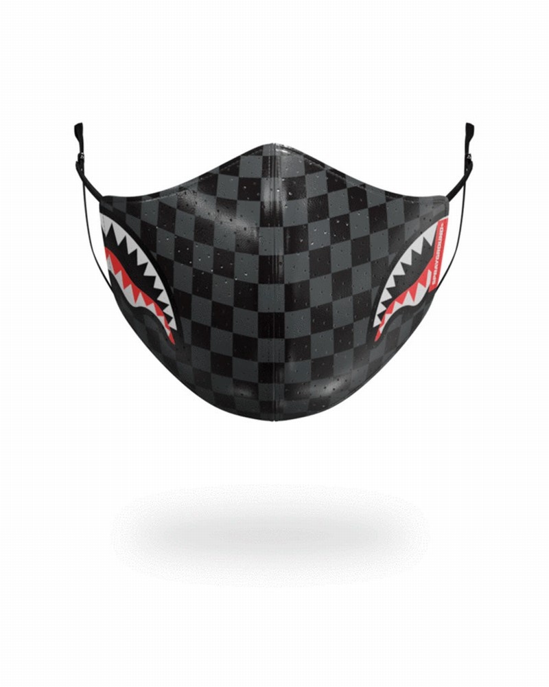Grey Sprayground Fixed Filter Sharks In Paris Pvc Fashion Men\'s Face Masks | 590849415