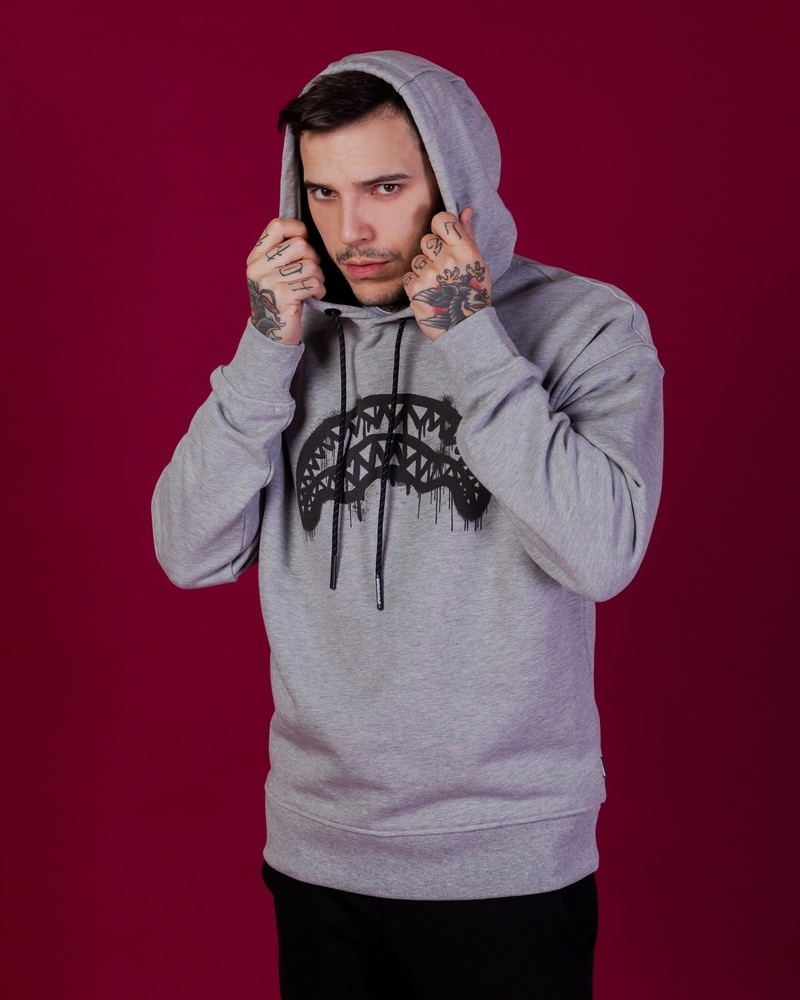 Grey Sprayground Graffiti Men\'s Hoodie | 468078077