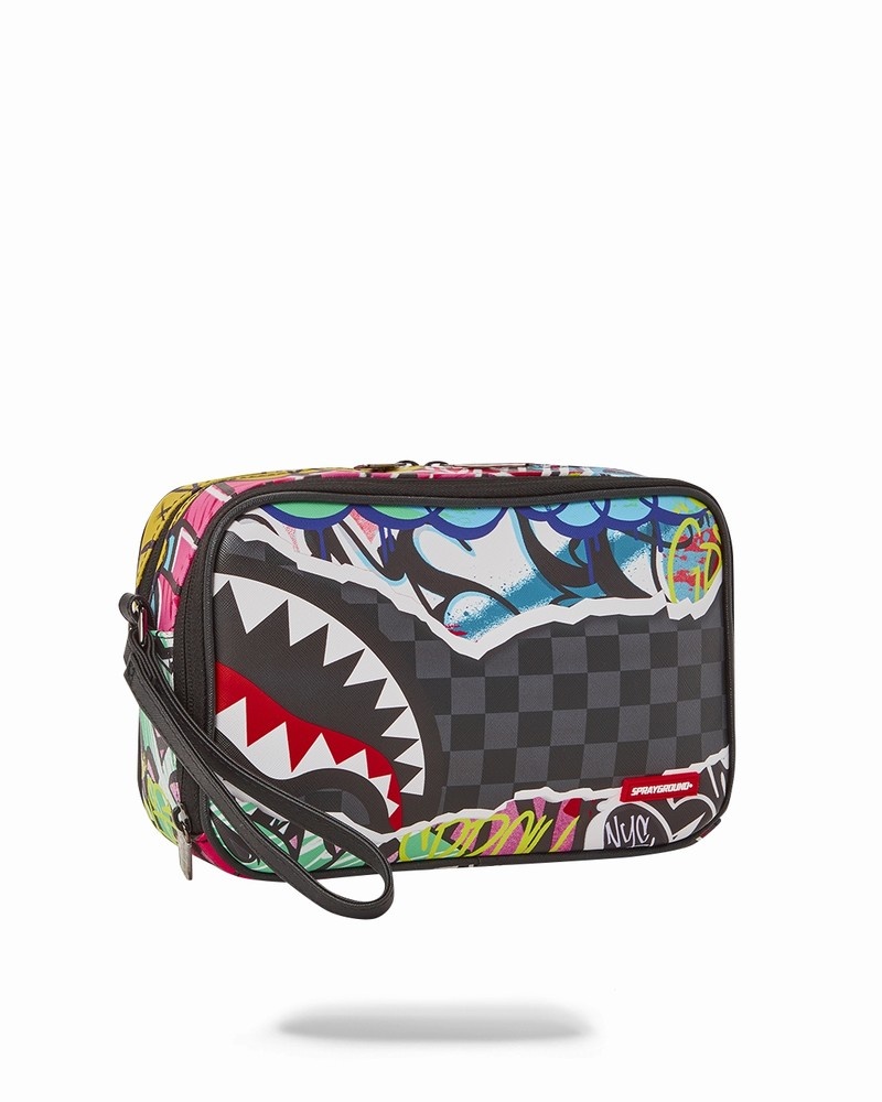 Multicolor Sprayground Artistic Pursuit Men's Toiletry Bags | 209580616