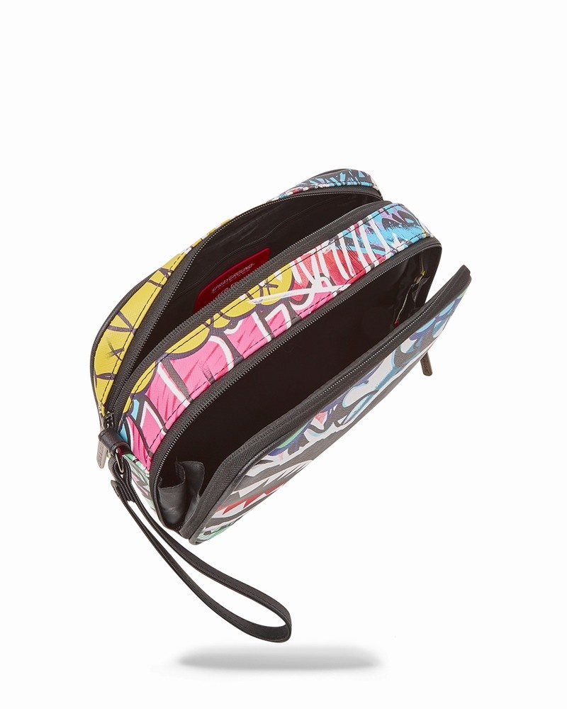 Multicolor Sprayground Artistic Pursuit Men's Toiletry Bags | 209580616