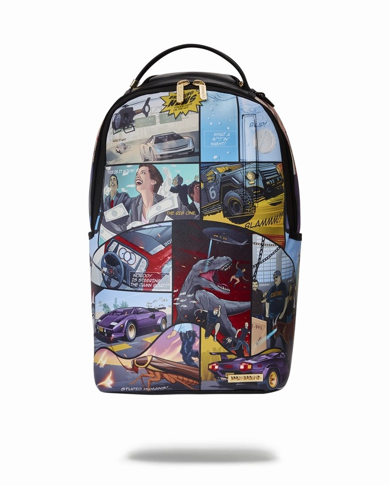 Multicolor Sprayground Everyday\'s A Movie Men\'s Backpacks | 155922649